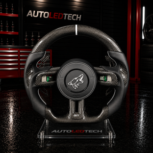2015-2023 Ford Mustang Carbon Fiber LED Steering Wheel - AutoLEDTech.com