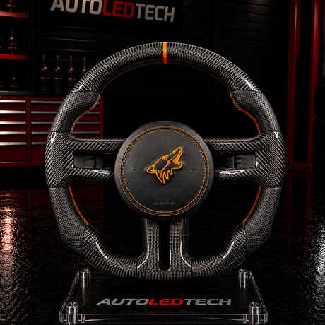2005-2014 Ford Mustang Carbon Fiber LED Steering Wheel - AutoLEDTech.com