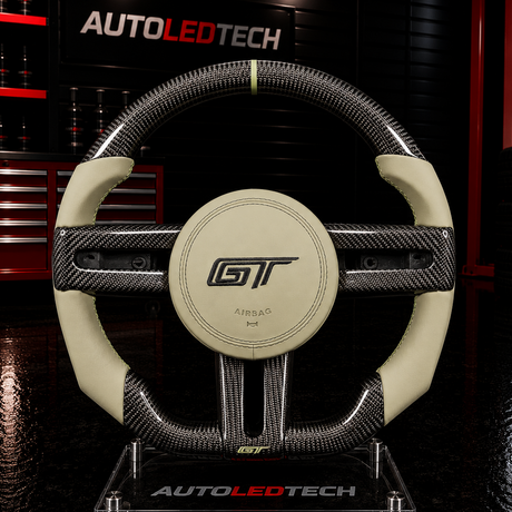 2005-2014 Ford Mustang Carbon Fiber LED Steering Wheel - AutoLEDTech.com