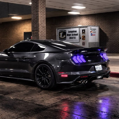 2015-2023 Ford Mustang S550 RGB Flow Smoked Clear LED Tail Lights - AutoLEDTech.com