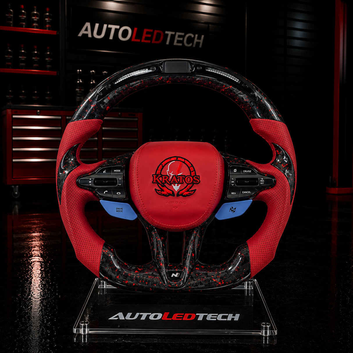 2019-2026+ Hyundai Veloster/Elantra N Custom Carbon Fiber Steering Wheel