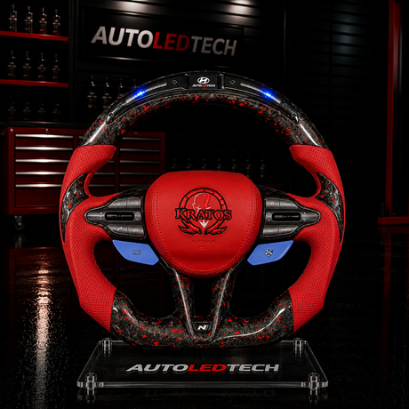 2019-2026+ Hyundai Veloster/Elantra N Custom Carbon Fiber Steering Wheel - AutoLEDTech.com