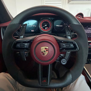 2020-2026+ Porsche 911 992 Custom Carbon Fiber Steering Wheel - AutoLEDTech.com