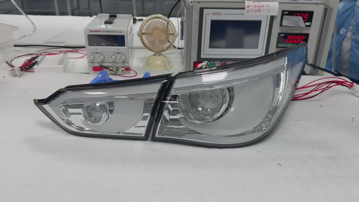 2014-2017 Infiniti Q50 Chrome Black Red Clear Lens Tail Lights