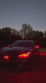 2014-2024 Infiniti Q50 RGBW Flow Series LED DRL Prebuilt Custom Headlights
