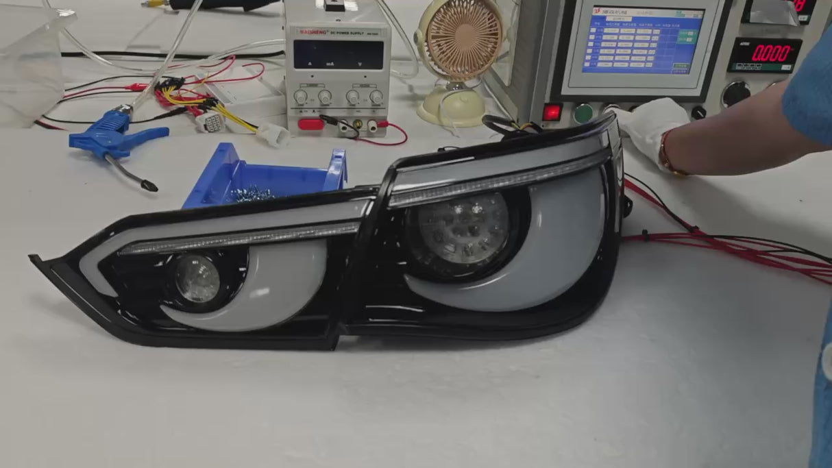 2014-2017 Infiniti Q50 Chrome Black Red Clear Lens Tail Lights