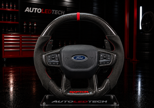 2018-2026+ Ford Ranger Raptor Custom Carbon Fiber LED Steering Wheel