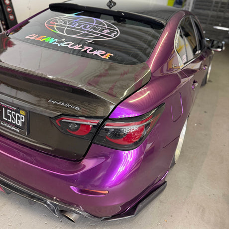 2014-2017 Infiniti Q50 Chrome Black Red Clear Lens Tail Lights - AutoLEDTech.com