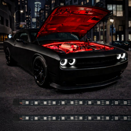 RGBW Flow Series LED Engine Bay Lighting Strips Kit - AutoLEDTech.com