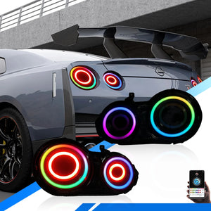 2008-2024 Nissan GTR R35 RGB Flow Smoked LED Tail Lights