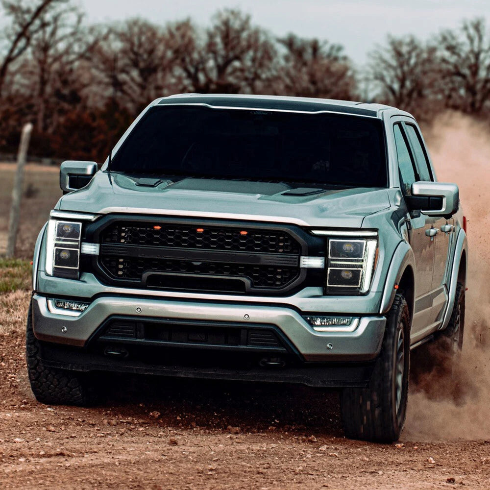 21-23 Ford F150 24+ Style White/Amber LED DRL Headlights