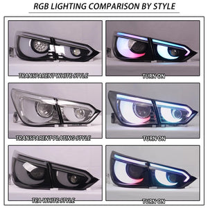 2014-2017 Infiniti Q50 Clear RGB Flow LED Tail Lights - AutoLEDTech.com