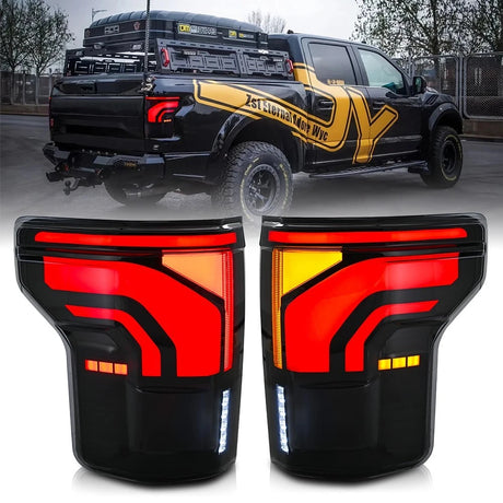 2015-2020 Ford F150 & Raptor Smoked 24+ Style LED Tail Lights - AutoLEDTech.com