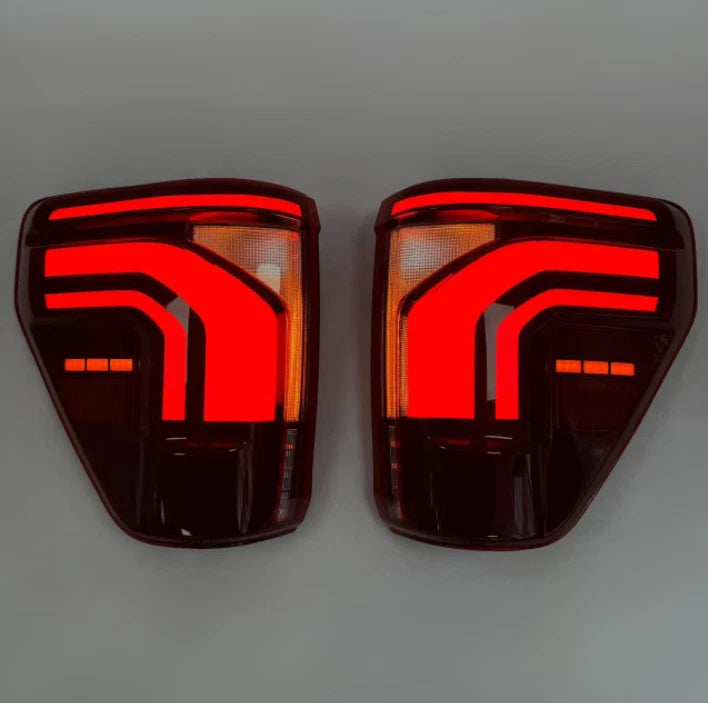 2021+ Ford F150 & Raptor Red/Smoked 24+ Style LED Tail Lights - Fits all models