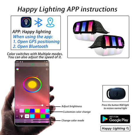 2024-2026+ Ford Mustang S650 RGB Flow Smoked Clear LED Tail Lights - AutoLEDTech.com