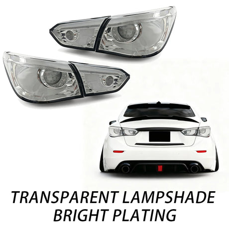 2014-2017 Infiniti Q50 Chrome Black Red Clear Lens Tail Lights - AutoLEDTech.com