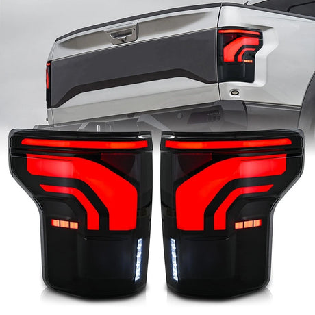 2015-2020 Ford F150 & Raptor Smoked 24+ Style LED Tail Lights - AutoLEDTech.com
