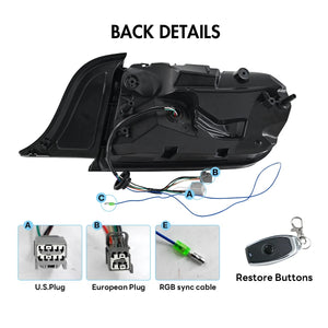 2015-2023 Ford Mustang S550 RGB Flow Smoked Clear LED Tail Lights