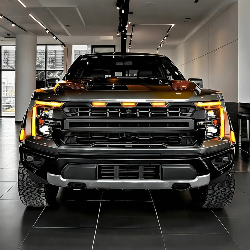 2024-2027+ Ford F150 & Raptor White/Amber LED Projector Headlights
