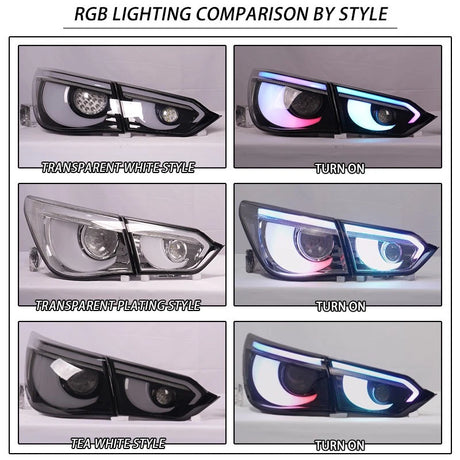 2014-2017 Infiniti Q50 Clear RGB Flow LED Tail Lights - AutoLEDTech.com