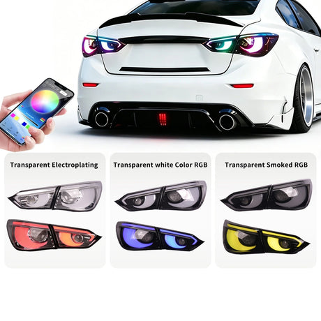 2014-2017 Infiniti Q50 Clear RGB Flow LED Tail Lights - AutoLEDTech.com