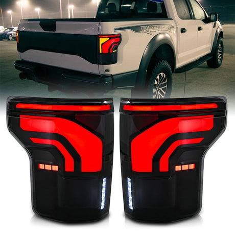 2015-2020 Ford F150 & Raptor Smoked 24+ Style LED Tail Lights - AutoLEDTech.com