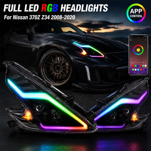 2009-2020 Nissan 370Z Z34 RGB LED DRL Headlights
