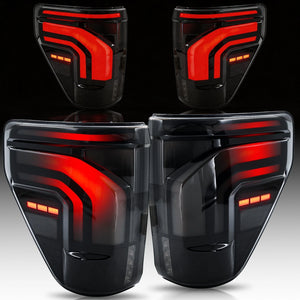 2021-2027 Ford F150 & Raptor Red/Smoked 24+ Style LED Tail Lights - AutoLEDTech.com