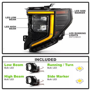 2022-2025+ GMC Sierra 1500 RGBW Flow Series LED DRL Headlights