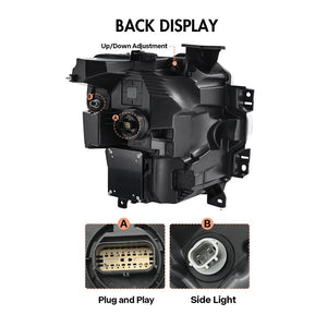 2024-2026 Ford F150 White + Amber LED DRL Projector Headlights (STX XLT XL) - AutoLEDTech.com
