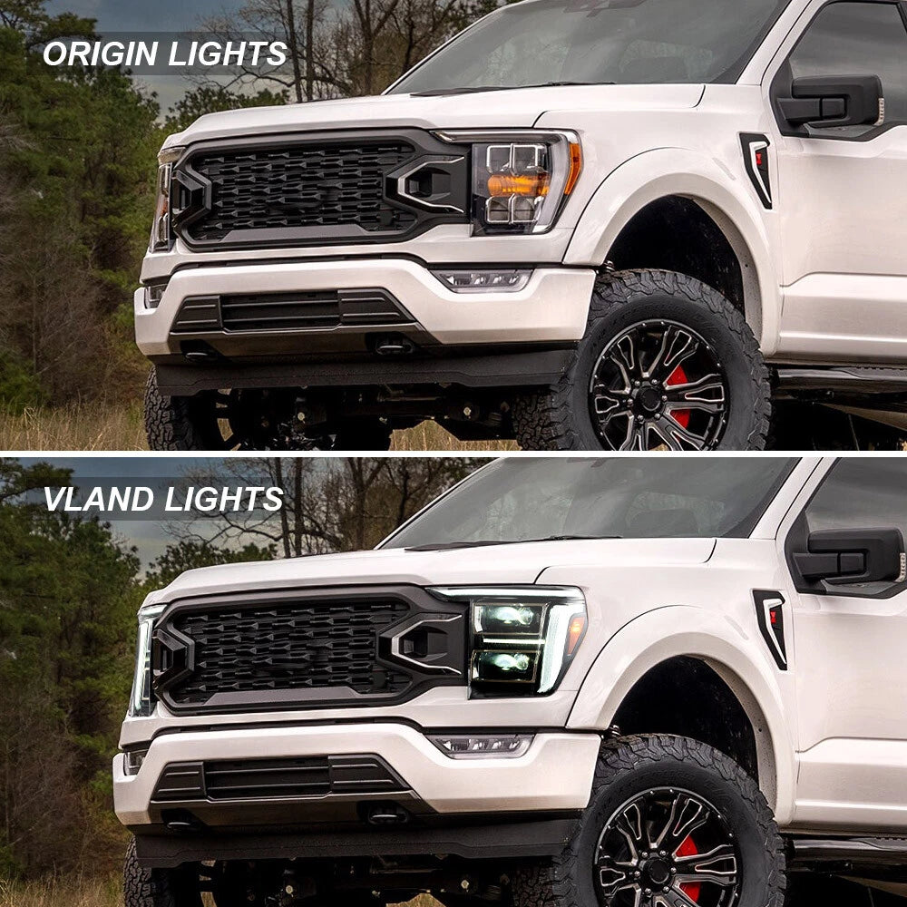21-23 Ford F150 24+ Style White/Amber LED DRL Headlights