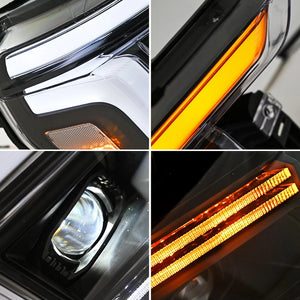 2021-2023 Ford F150/Raptor White/Amber LED DRL Headlights - 2024+ Style
