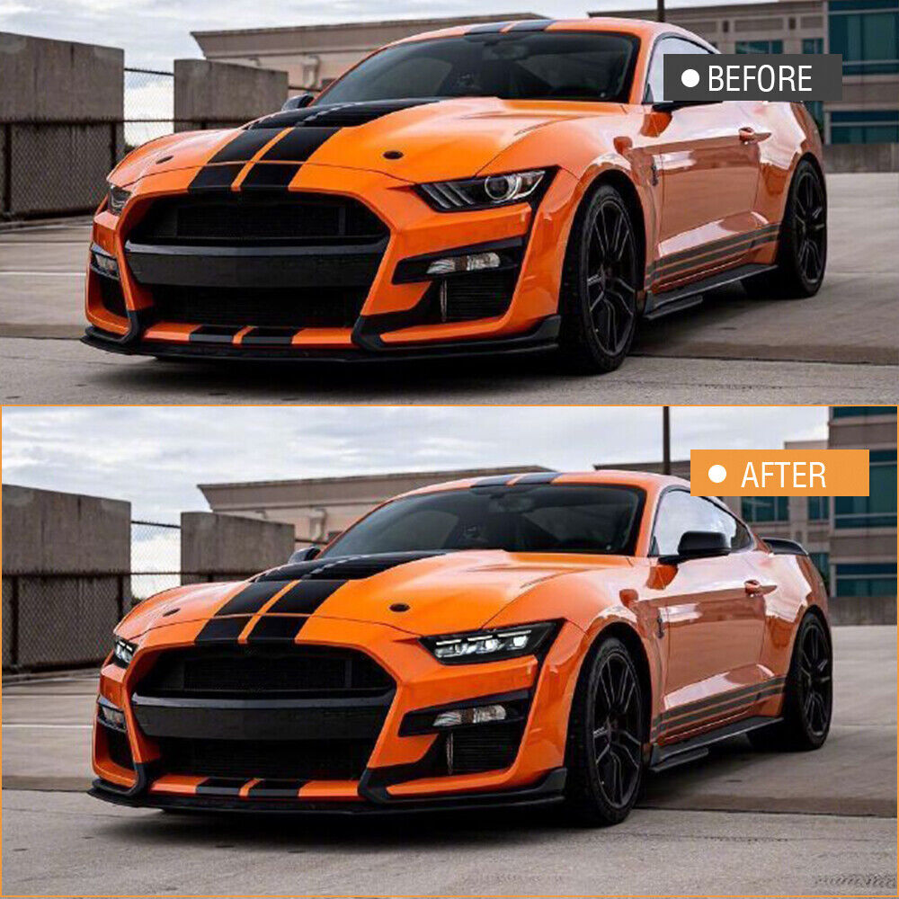 2015-2017 Ford Mustang ANIMATED SCANNING Tri-Beam LED DRL Projector Headlights