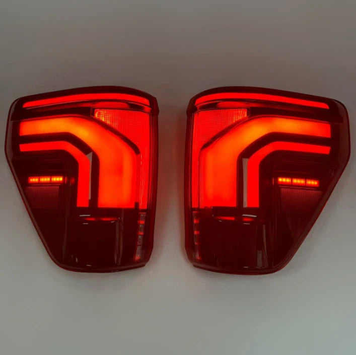 2021+ Ford F150 & Raptor Red/Smoked 24+ Style LED Tail Lights - Fits all models