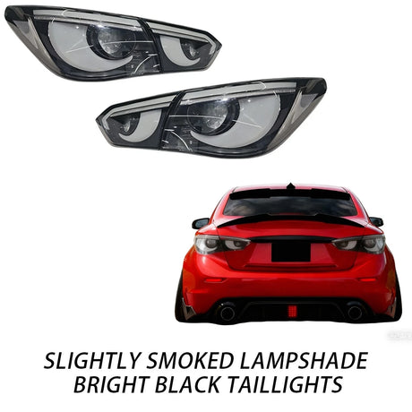 2014-2017 Infiniti Q50 Chrome Black Red Clear Lens Tail Lights - AutoLEDTech.com
