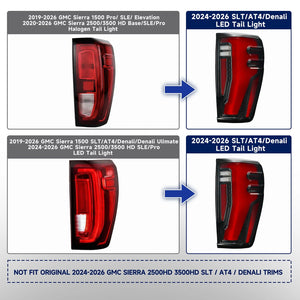 2019-2026 GMC Sierra 2024+ HD Style LED Tail Lights - AutoLEDTech.com