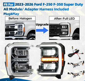 2023-2027+ Ford Super Duty Halogen to LED Headlight Conversion + Harness Kit - AutoLEDTech.com
