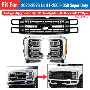 2023-2027+ Ford Super Duty Halogen to LED Headlight Conversion + Harness Kit - AutoLEDTech.com