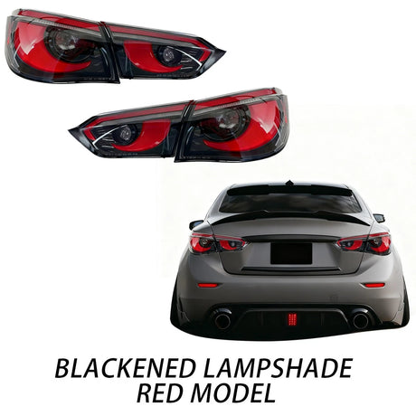 2014-2017 Infiniti Q50 Chrome Black Red Clear Lens Tail Lights - AutoLEDTech.com