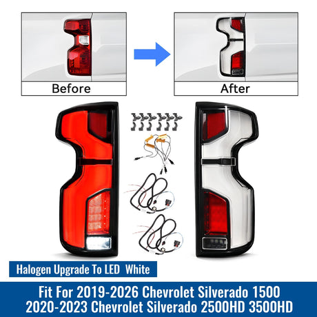 2019-2026 Chevy Silverado Halogen to LED Upgrade Tail Lights - AutoLEDTech.com