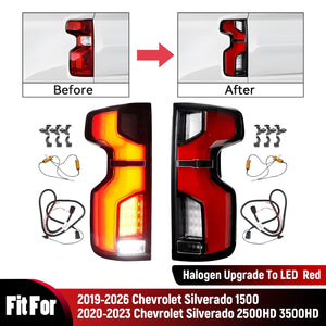 2019-2026 Chevy Silverado 23+ Style Halogen to LED Upgrade Tail Lights - AutoLEDTech.com