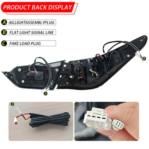 2014-2017 Infiniti Q50 Chrome Black Red Clear Lens Tail Lights