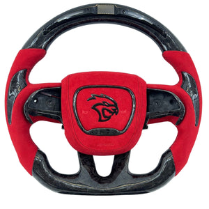 2015-2023 Dodge Charger Challenger Custom Carbon Fiber LED Steering Wheel - AutoLEDTech.com