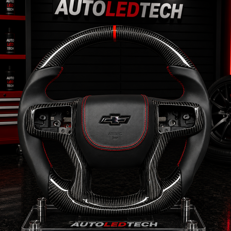 2019-2026 Chevrolet Silverado Custom Carbon Fiber Steering Wheel - AutoLEDTech.com