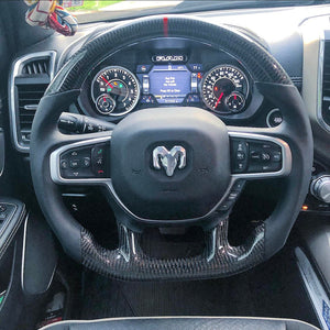 2019-2025+ Ram 1500 2500 HD Custom Carbon Fiber Steering Wheel