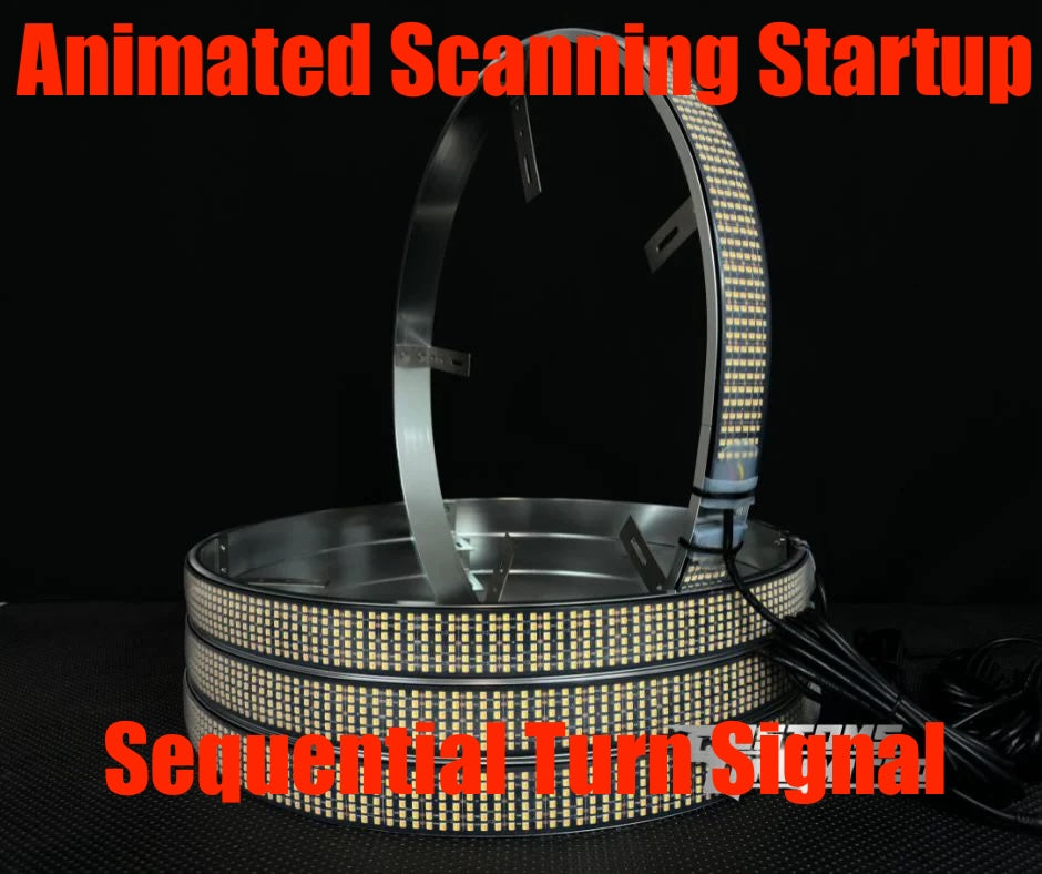 6 ROW Pure White SCANNING + TURN SIGNAL LED Wheel Ring Lights Kit ...