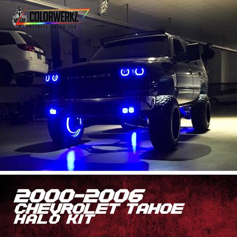 2000-2006 Chevrolet Silverado & Tahoe RGBW Color-Chasing LED Halo Kit LED headlight kit AutoLEDTech Oracle Lighting Trendz Flow Series RGBHaloKits OneUpLighting Morimoto