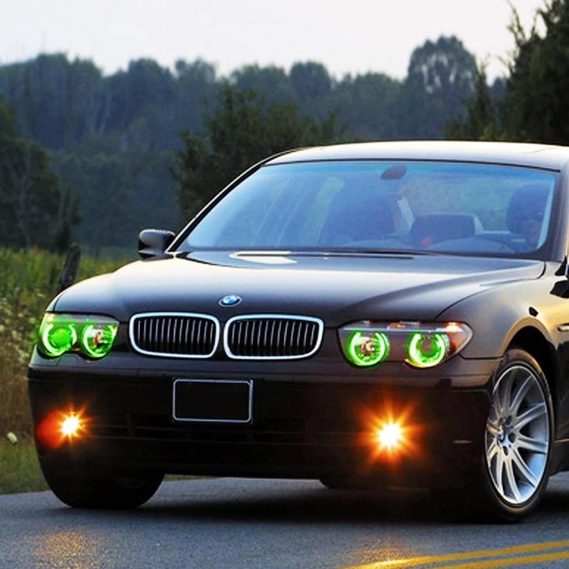 2002-2005 BMW 7 Series Color-Chasing LED Halo Kit LED headlight kit AutoLEDTech Oracle Lighting Trendz Flow Series RGBHaloKits OneUpLighting Morimoto