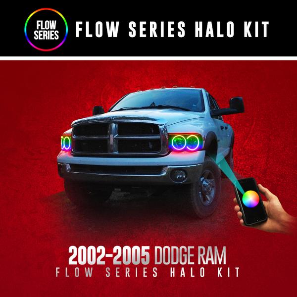 2002-2005 Dodge Ram Color-Chasing Halo Kit LED headlight kit AutoLEDTech Oracle Lighting Trendz Flow Series RGBHaloKits OneUpLighting Morimoto