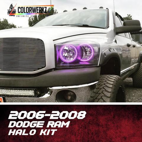 2006-2008 Dodge Ram Color-Chasing Halo Kit LED headlight kit AutoLEDTech Oracle Lighting Trendz Flow Series RGBHaloKits OneUpLighting Morimoto